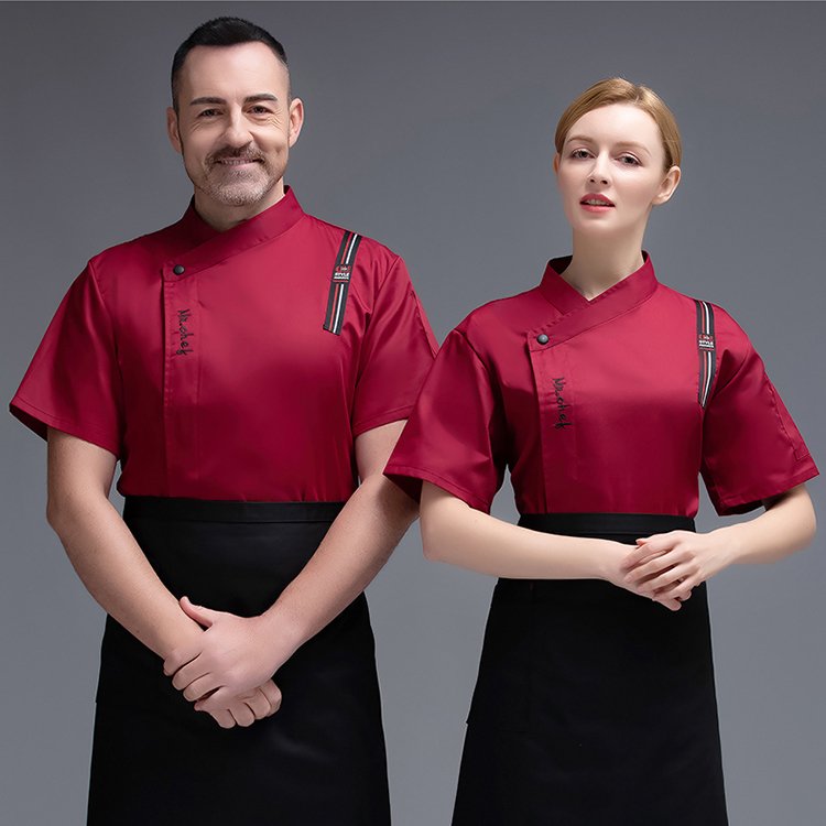 夏季高檔西餐廳學(xué)校廚師工作服